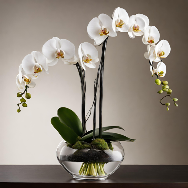 Orquídea phalaenopsis cascata em 2 hastes